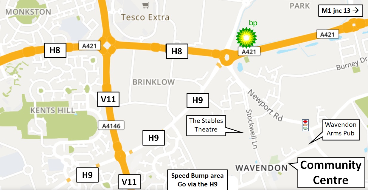 Local Map of Wavendon Comm Centre